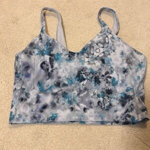 Authentic Lululemon Align Size 12 Blue Grey Kaleidoscope Top w/ Removable Pads